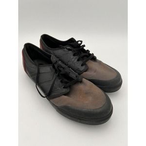Macbeth Leather Tan Black Red Skate Shoes Mens Sz 11 Skateboard Flat Sole Lace